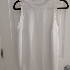 White Scalloped Sleeveless Top